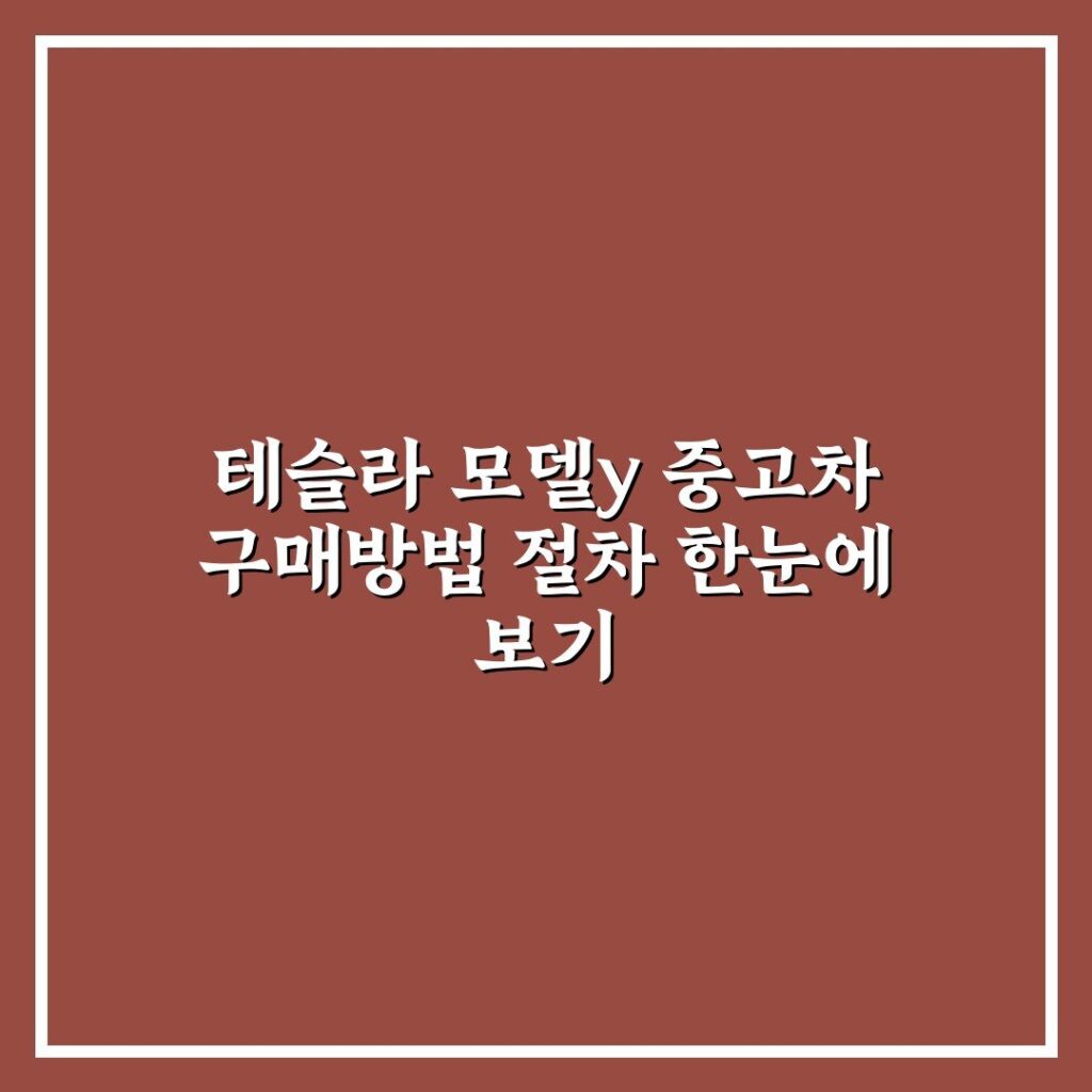 테슬라 모델y 중고차 구매방법 절차 한눈에 보기