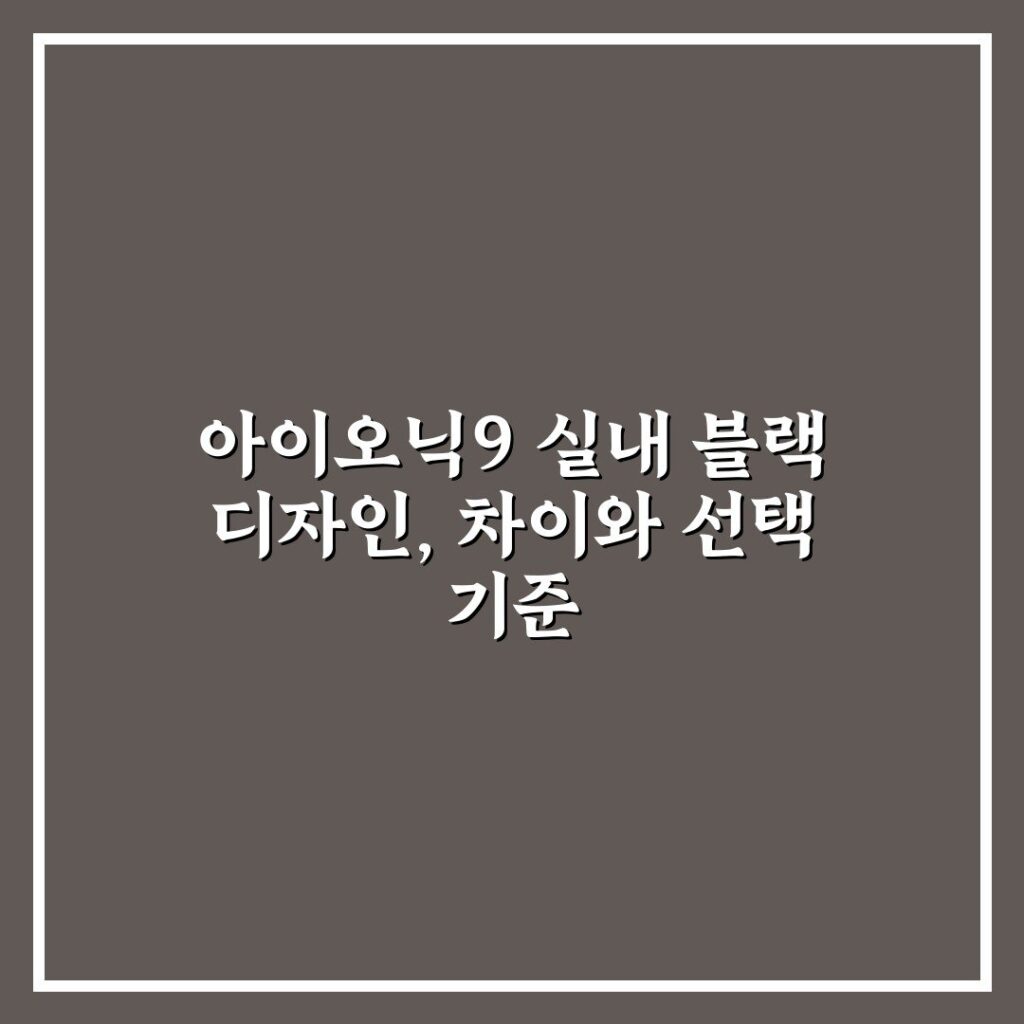 아이오닉9 실내 블랙 디자인, 차이와 선택 기준