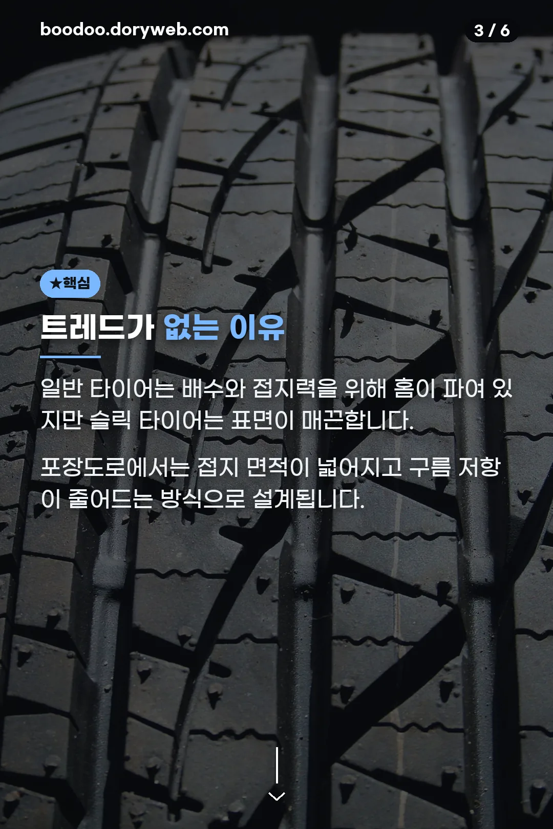 트레드 없는 슬릭 타이어 원리