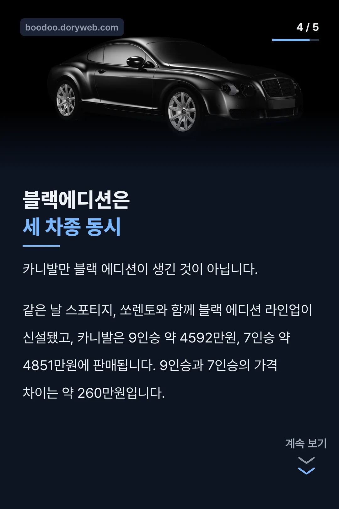블랙 에디션 세 차종 동시 출시